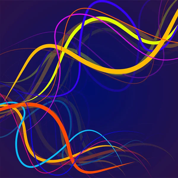 Líneas Colorfu Abstractas Rayas Curvas Fondo Vectorial — Vector de stock