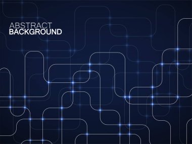 Parlak iletişim hatları olan soyut teknoloji geçmişi. Vektör illüstrasyonu