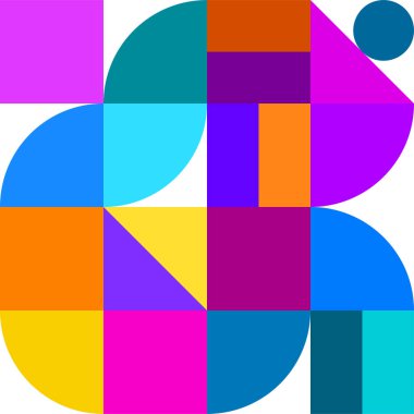 Geometrik minimalistik renkli arkaplan. Soyut geometri vektör şablonu, web afişi, duvar kağıdı