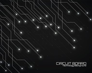 Parlak devre kartı ve neon teknoloji tasarımı olan yüksek teknoloji. Vektör illüstrasyonu