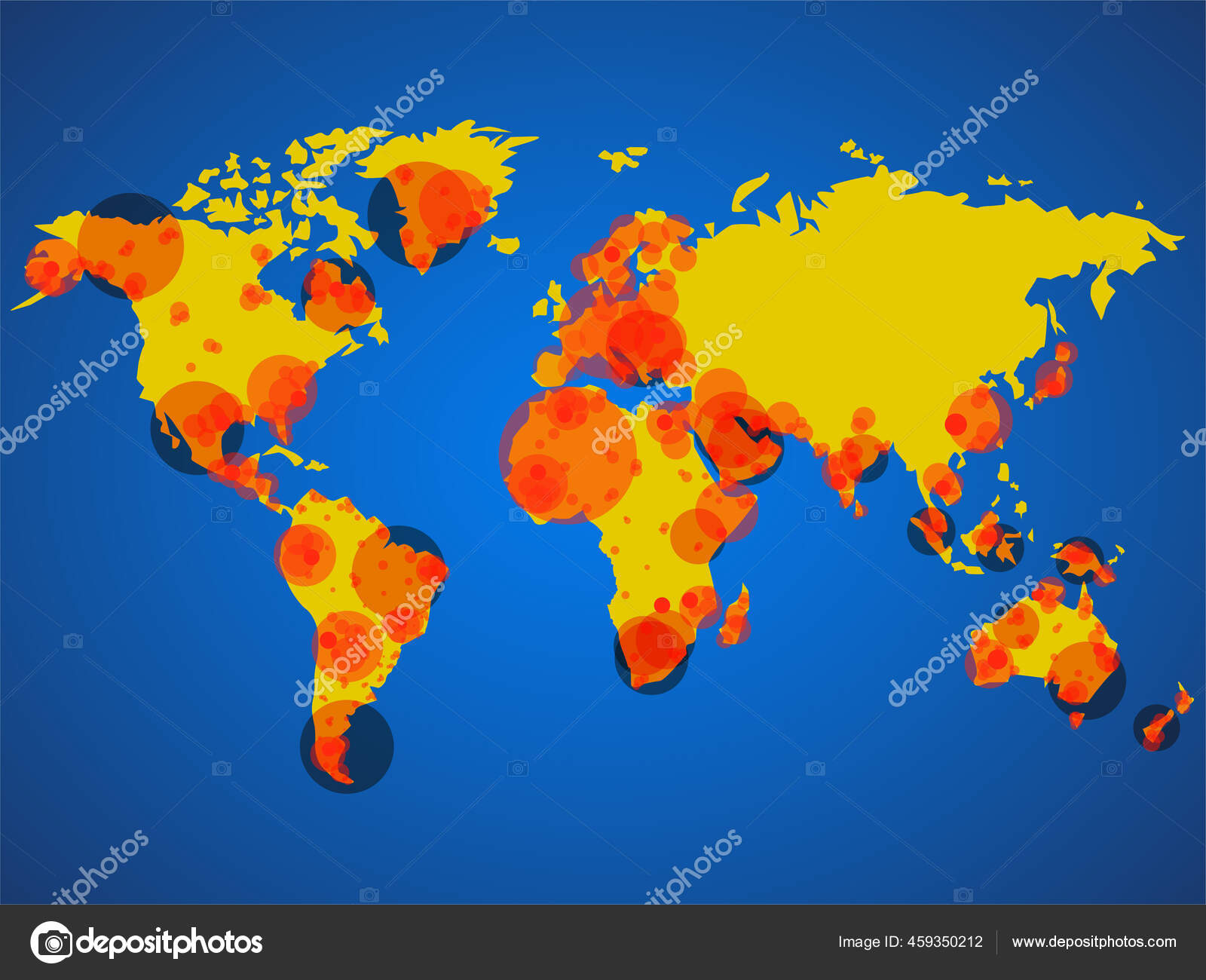 Coronavirus大流行病世界地图 Covid 19 Covid地图疾病每年都会爆发 矢量背景 图库矢量图像 C Vladystock