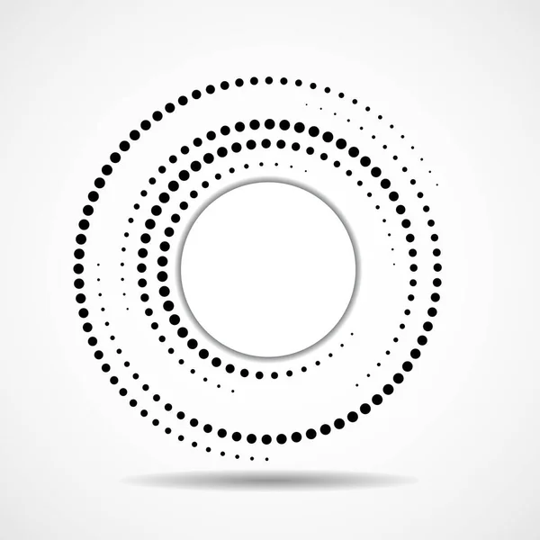 Абстрактні пунктирні кола, логотип всередині з тіні. Крапки круглої форми. Ефект напівтону, елемент дизайну. Векторні — стоковий вектор