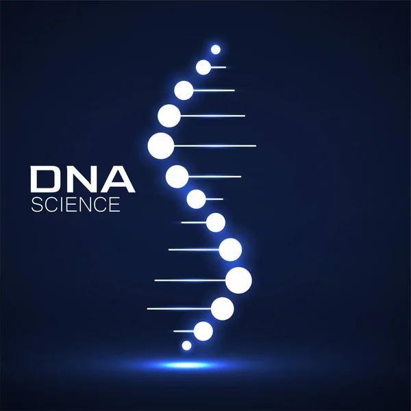Logo néon Dna. Modèle vectoriel pour la science et la médecine — Image vectorielle