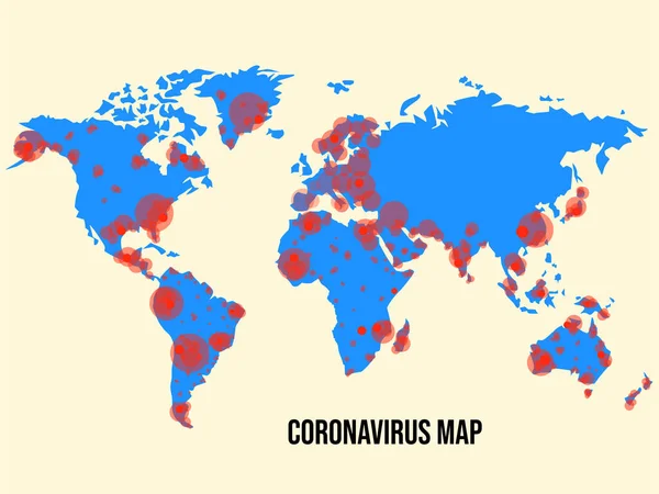 World map of coronavirus pandemic. Covid-19. Covid map. Disease outbreaks by year. Vector background — Stock Vector