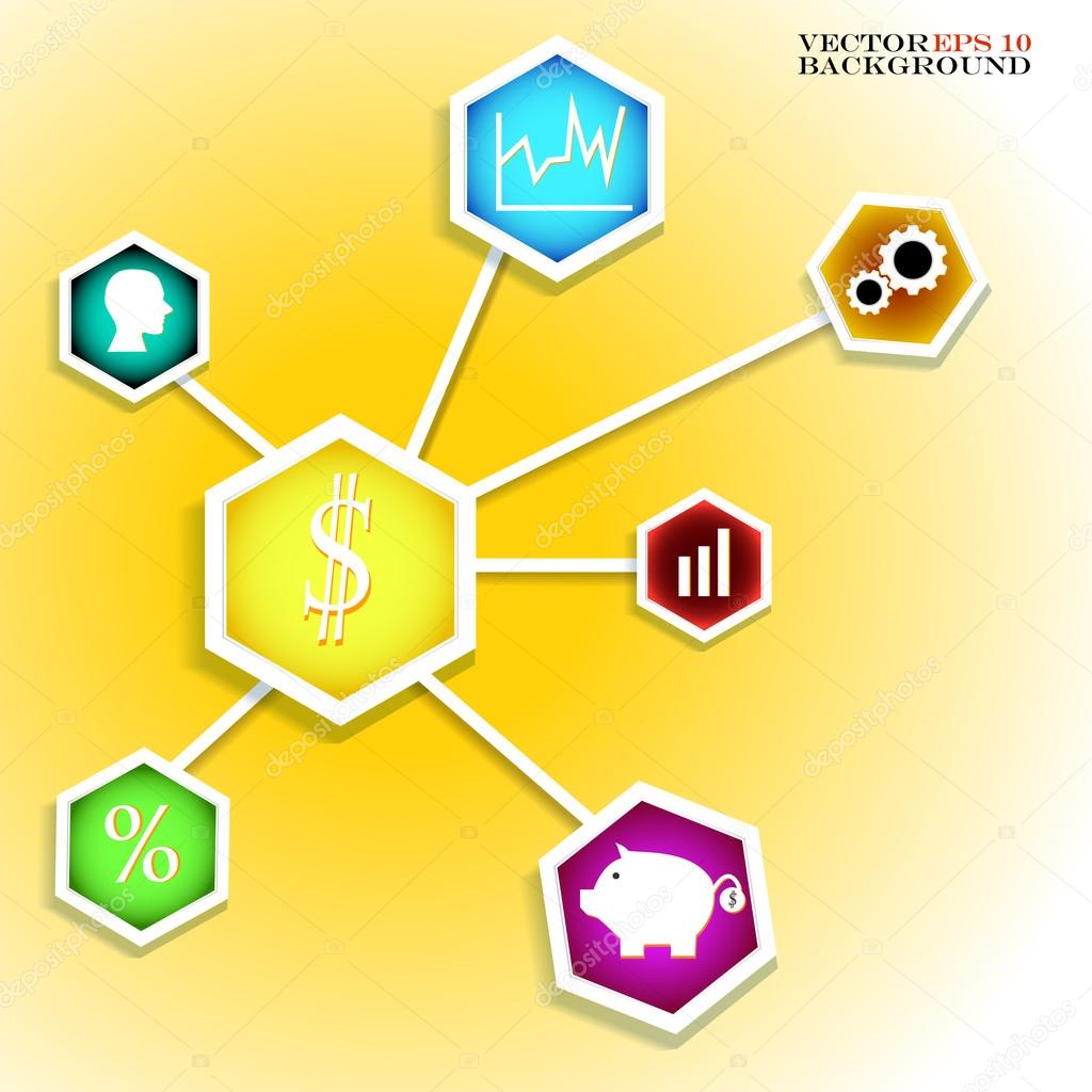Infographic design on the yellow background. Vector illustration. Eps 10