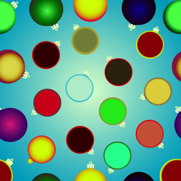 Kerstballen van verschillende kleuren, naadloze achtergrond. Vectorillustratie. — Stockvector