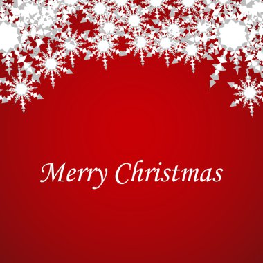 Neşeli Noel Kutlamaları el ilanı, afiş, poster ya da kar taneleri üzerinde şık metin ile davet. Vektör çizim