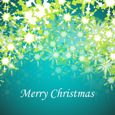 Neşeli Noel Kutlamaları el ilanı, afiş, poster ya da kar taneleri üzerinde şık metin ile davet. Vektör çizim