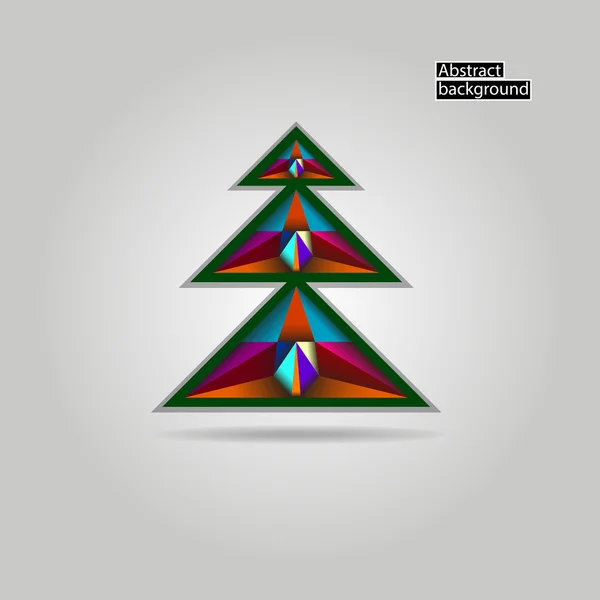 Árbol de Navidad en colorido decorado.Fondo abstracto. Ilustración vectorial — Vector de stock