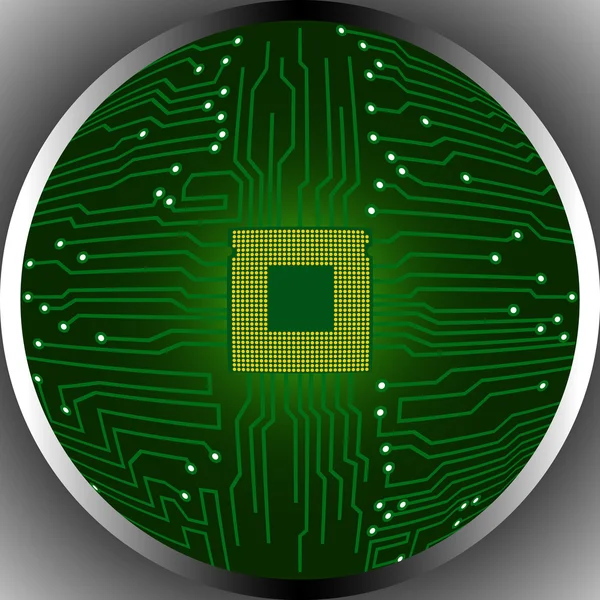 Circuit board cpu in omtrek — Stockvector