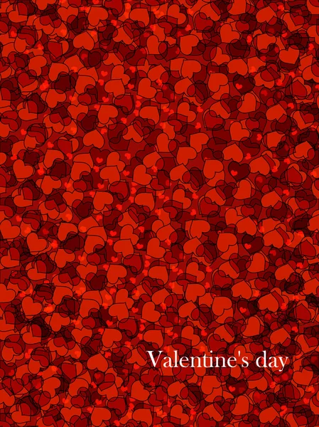Feliz día de San Valentín letras Tarjeta de felicitación sobre fondo rojo, vector de ilustración — Archivo Imágenes Vectoriales