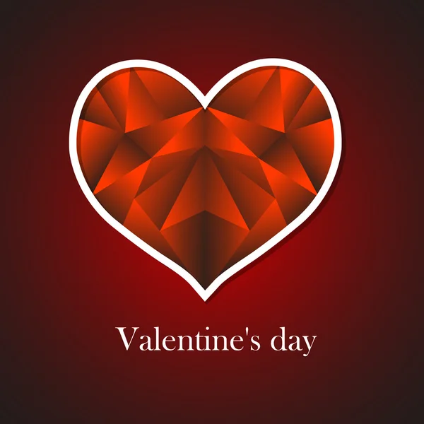 幸せなバレンタインデー レタリング グリーティング カード赤の背景、ベクトル イラスト — ストックベクタ