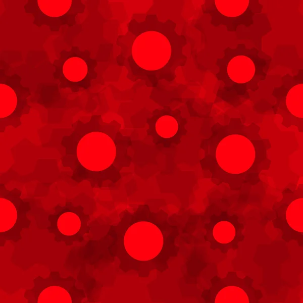 Patrón de engranajes sin costura - engranajes grises en rojo. Ilustración vectorial — Vector de stock