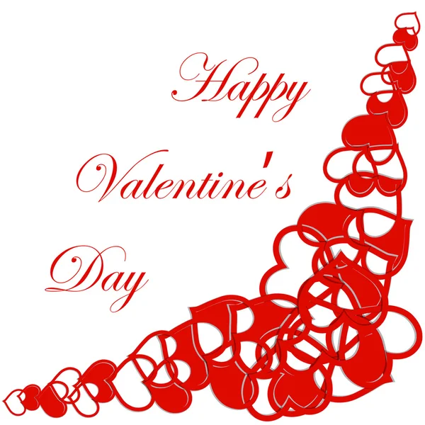 Šťastný Valentýn přání písmem na bílém pozadí, vektorové ilustrace — Stockový vektor