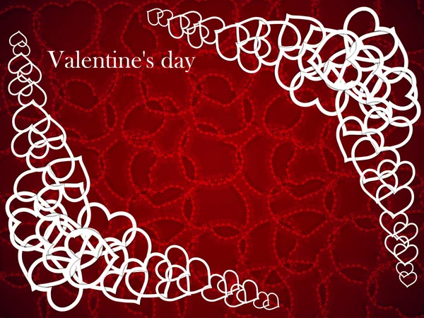 Buon San Valentino lettering Biglietto di auguri su sfondo rosso, illustrazione vettoriale — Vettoriale Stock