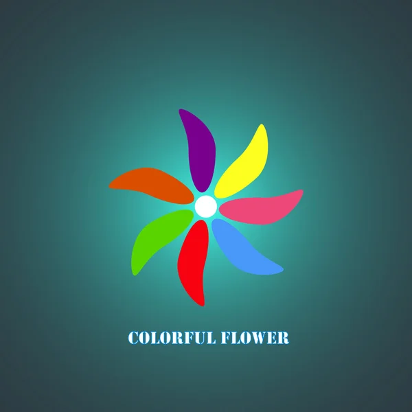 Colorato disegno logo fiore. Illustrazione vettoriale — Vettoriale Stock