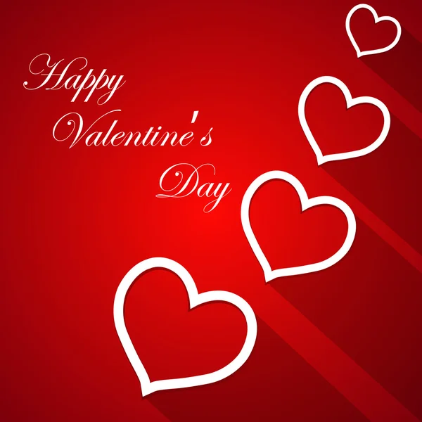 Joyeux Valentines lettrage Carte de voeux sur fond rouge, illustration vectorielle — Image vectorielle
