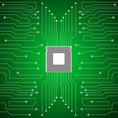 devre kartı. CPU. vektör çizim. EPS 10