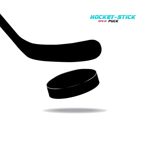 Hokey sopası ve puck. Vektör çizim. EPS 10 — Stok Vektör