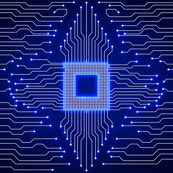 Cpu. Placa de circuito. Ilustración vectorial. Eps 10 — Vector de stock