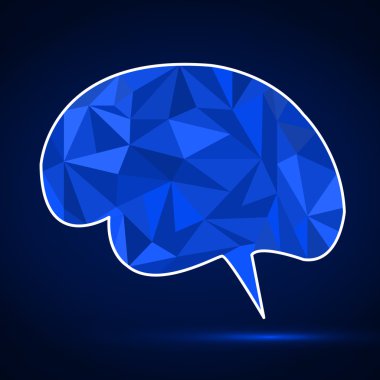 3d geometrik renkli üçgenler beyninden. Vektör çizim. EPS 10