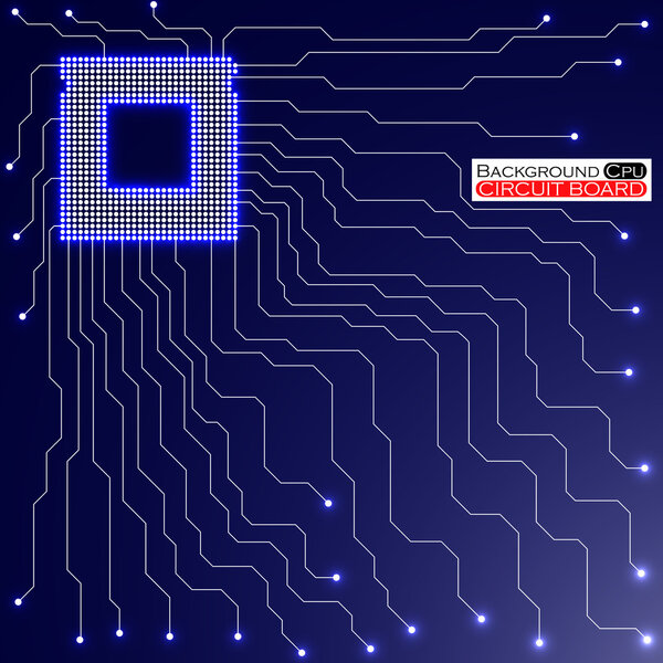 Cpu. Цепная плата. Векторная иллюстрация. Eps 10
