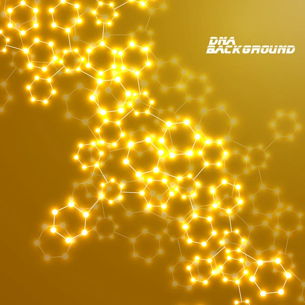 Molecule DNA glowing. Abstract background. Vector illustration. Eps10 — Stock Vector