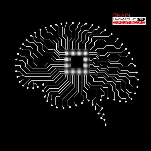 Cérebro. Cpu. Placa de circuito. Ilustração vetorial. Eps 10 —  Vetores de Stock