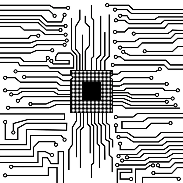 Cpu. Placa de circuito. Ilustración vectorial. Eps 10 — Vector de stock