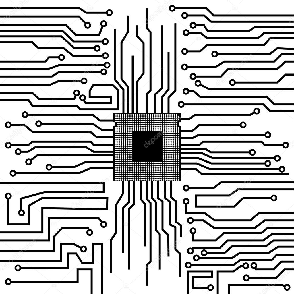 Cpu. Circuit Board. Vector illustration. Eps 10