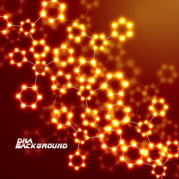 Molecule DNA glowing. Abstract background. Vector illustration. Eps10 — Stock Vector