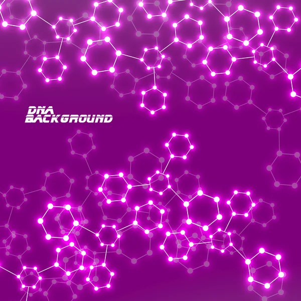 Molecule DNA glowing. Abstract background. Vector illustration. Eps10 — Stock Vector