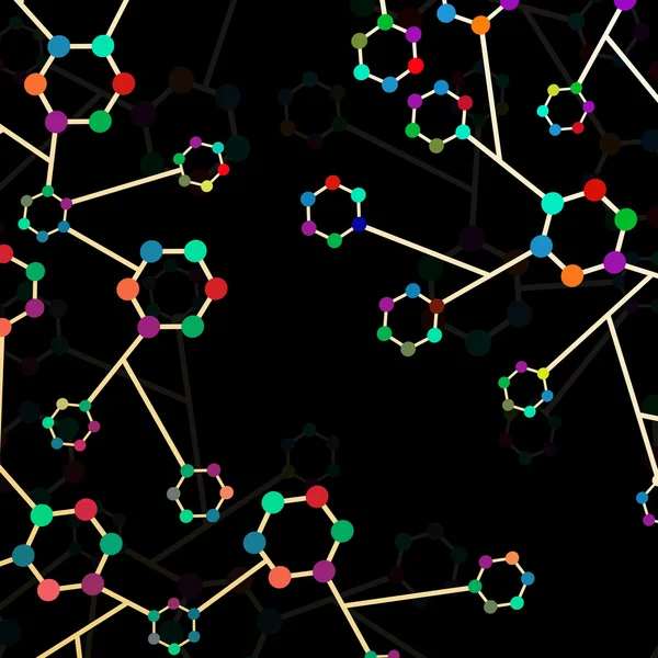 ADN de moléculas coloridas. Fondo abstracto. Ilustración vectorial. Eps10 — Archivo Imágenes Vectoriales