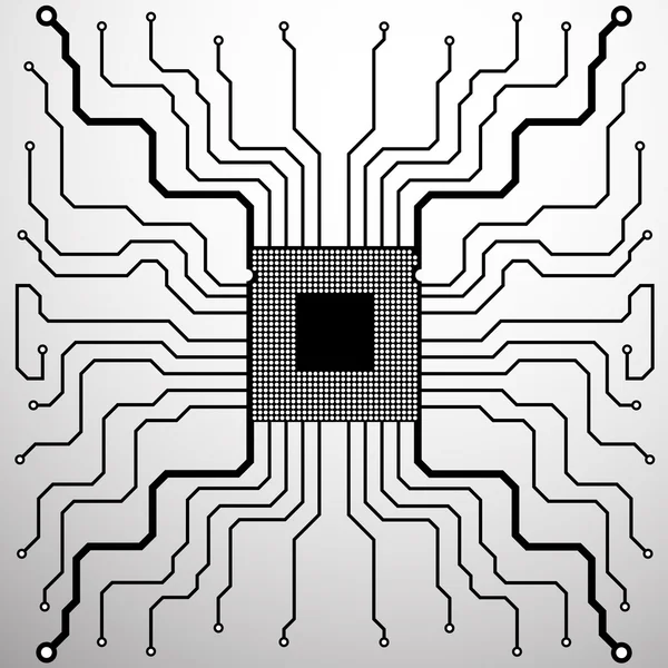 Cpu. Circuit Board. Vector illustration. Eps 10 — Stock Vector