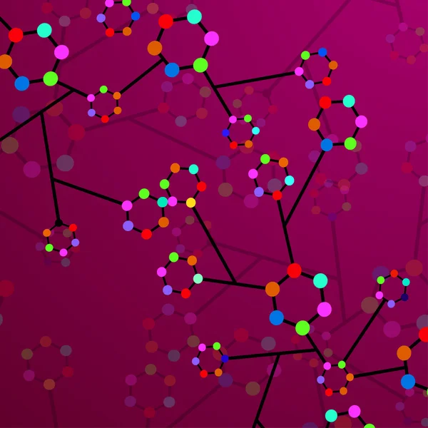 ADN de moléculas coloridas. Fondo abstracto. Ilustración vectorial. Eps10 — Vector de stock