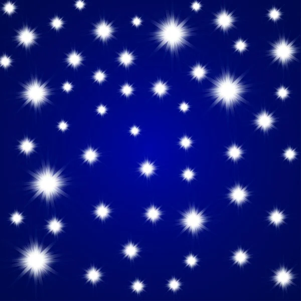 Glittering stars on blue background. Vector illustration. Eps 10 — Stock vektor