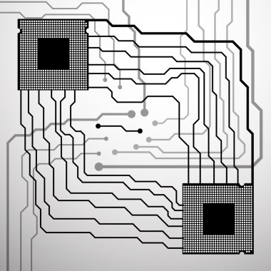 CPU. Devre kartı. Vektör çizim. EPS 10