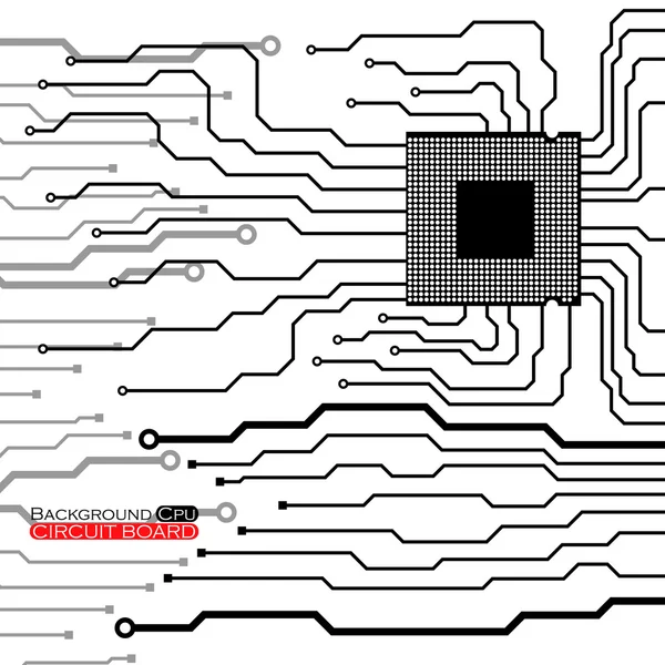 CPU. Nyomtatott áramkör. Vektoros illusztráció. EPS-10 — Stock Vector