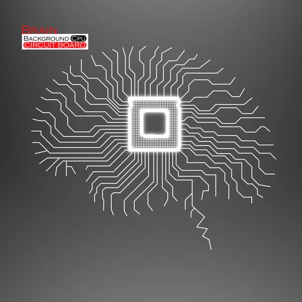 Cervello. Cpu. Circuito. Illustrazione vettoriale. Eps 10 — Vettoriale Stock