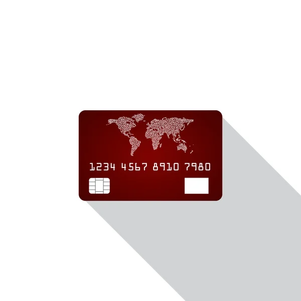 Credit card icon isolated on white background with shadow. Vector illustration. Eps10 — Διανυσματικό Αρχείο