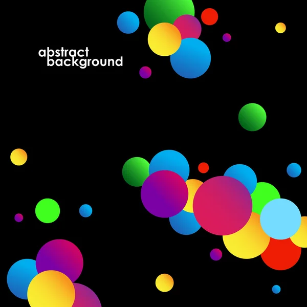 Abstract colorful circles background on black. Vector illustration. Eps 10 — Stockový vektor