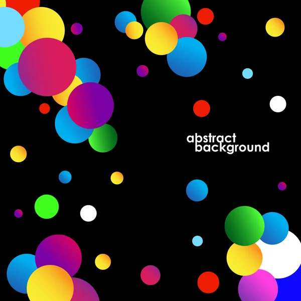 Abstract colorful circles background on black. Vector illustration. Eps 10 — Stockový vektor