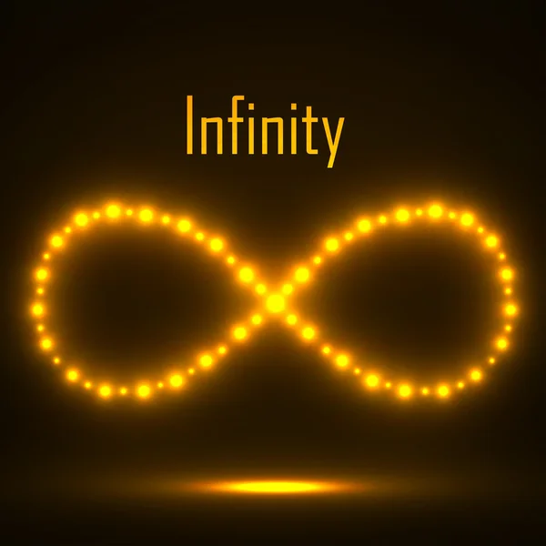 Glowing sign infinity. Vector illustration. Eps 10 — ストックベクタ