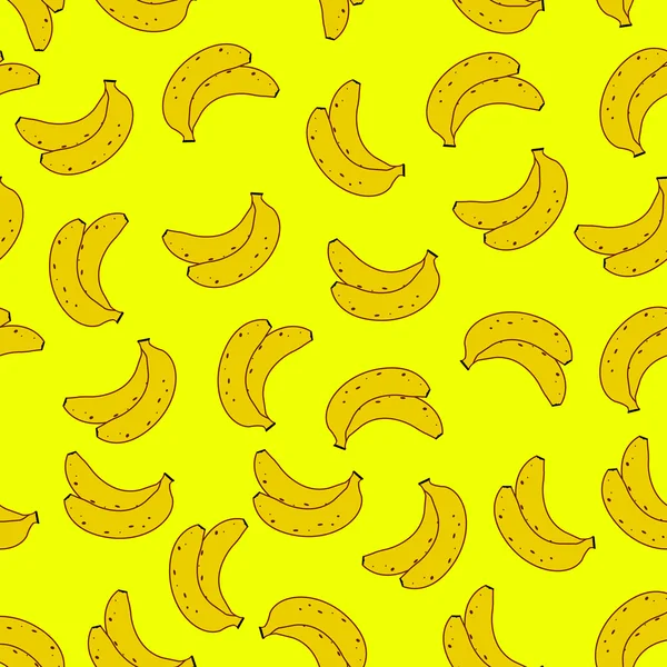 Sarı muz ile sorunsuz arka plan. Vektör çizim. EPS 10