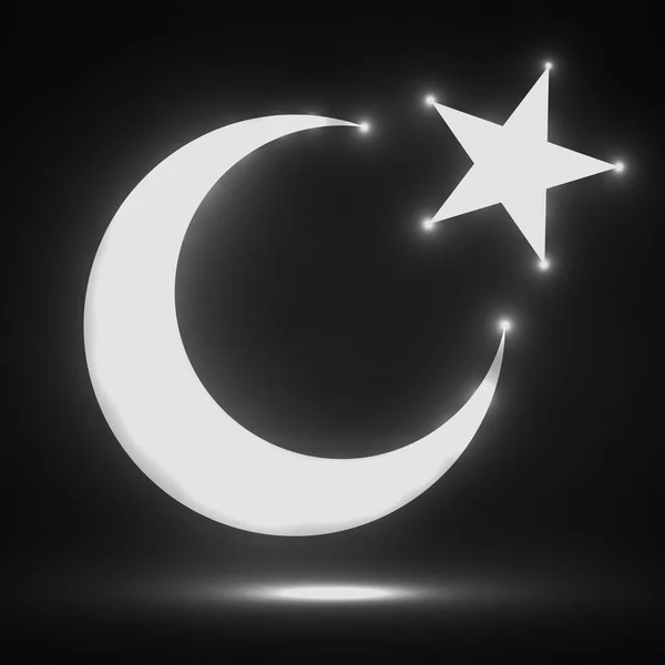 Glowing islamic symbol. Vector illustration. Eps 10 — 스톡 벡터