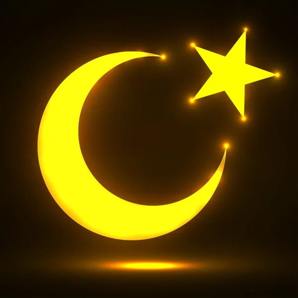 Glowing islamic symbol. Vector illustration. Eps 10