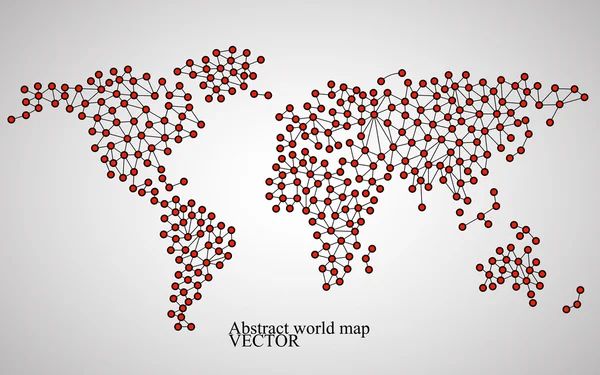 Mapa do mundo abstrato. Estrutura molecular. Fundo colorido. Ilustração vetorial. Eps 10 — Vetor de Stock