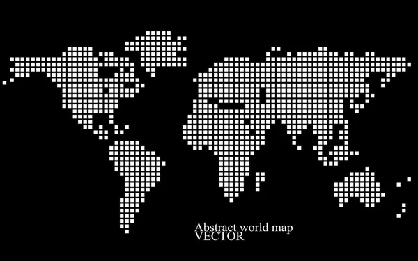 Абстрактная карта мира. Цветной пиксельный фон. Векторная иллюстрация. Eps 10 — стоковый вектор