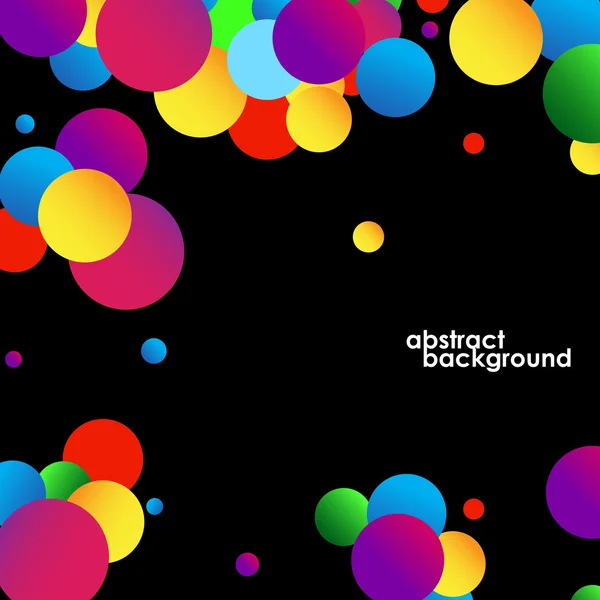 Abstract colorful circles background on black. Vector illustration. Eps 10 — Stockový vektor