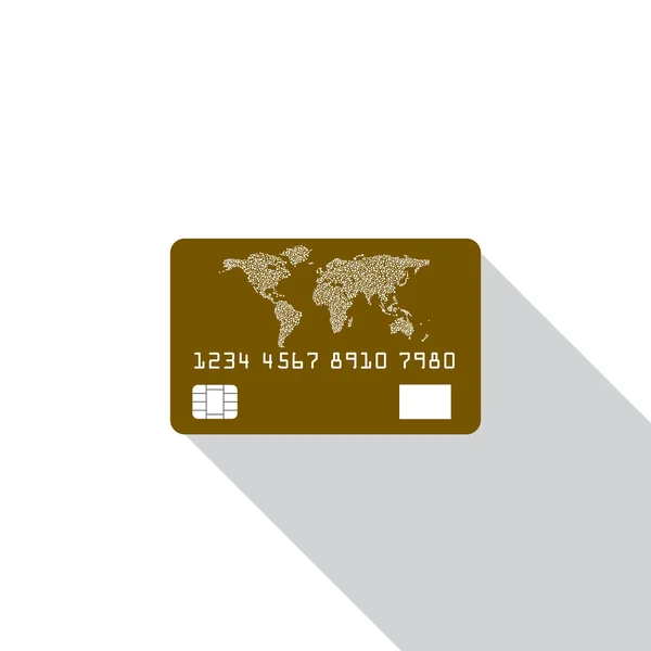 Kreditkartensymbol isoliert auf weißem Hintergrund mit Schatten. Vektorillustration. eps10 — Stockvektor